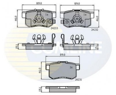 Гальмівні колодки, дискове гальмо (набір) COMLINE CBP31736