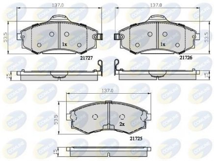 Гальмівні колодки, дискове гальмо (набір) COMLINE CBP31741