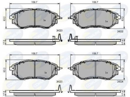 Гальмівні колодки, дискове гальмо (набір) COMLINE CBP31762