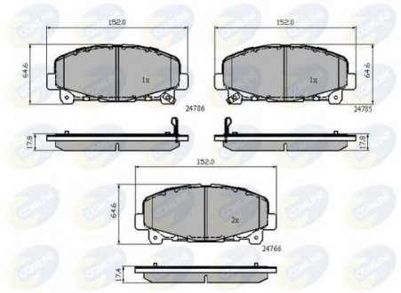 Гальмівні колодки, дискове гальмо (набір) COMLINE CBP32010