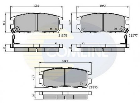 Гальмівні колодки, дискове гальмо (набір) COMLINE CBP3461