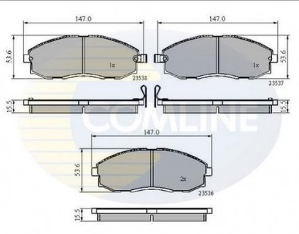 Гальмівні колодки, дискове гальмо (набір) COMLINE CBP3481 (фото 1)