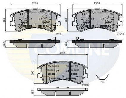 Гальмівні колодки, дискове гальмо (набір) COMLINE CBP3950