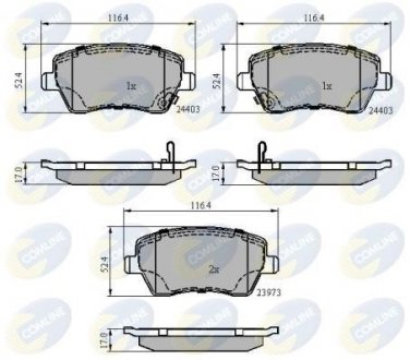 Гальмівні колодки, дискове гальмо (набір) COMLINE CBP3984