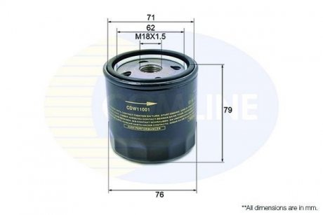 Фільтр масла COMLINE CDW11001