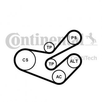 Комплект (ремінь+ролики) Contitech 6PK1750 K3