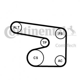 Комплект (ремінь+ролики) Contitech 6PK1900 K1