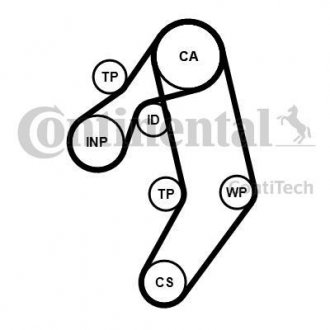 Комплект (ремінь+ролики) Contitech CT939K8PRO (фото 1)