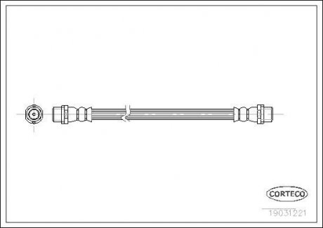 Шланг тормозной DB412 (+ABS) 235mm CORTECO 19031221