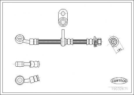 Шланг тормозной CORTECO 19032671