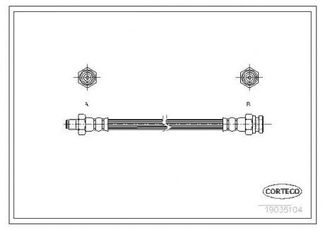 Шланг тормозной CORTECO 19035104