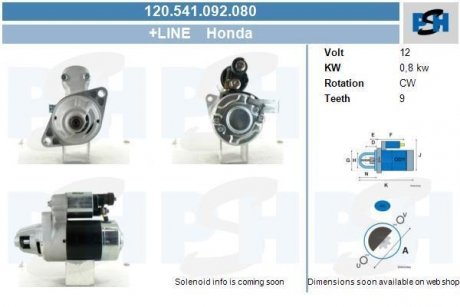 Стартер CV PSH 120541092080 (фото 1)