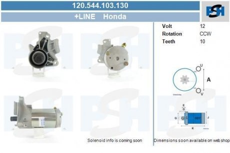 Стартер CV PSH 120544103130 (фото 1)