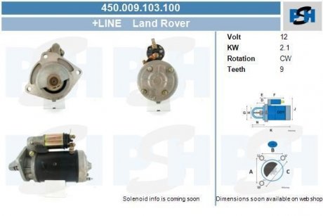 Стартер CV PSH 450009103100 (фото 1)