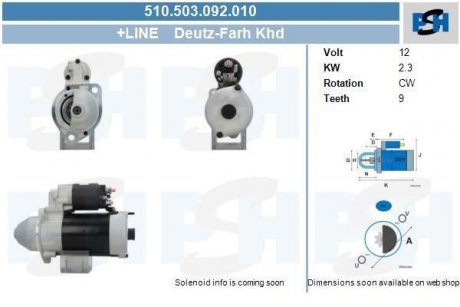 Стартер CV PSH 510503092010