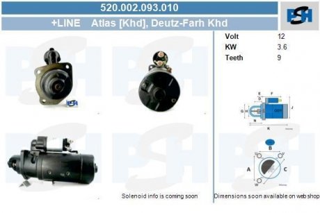 Стартер CV PSH 520002093010