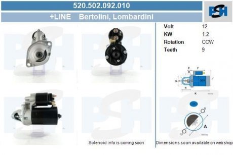 Стартер CV PSH 520502092010 (фото 1)