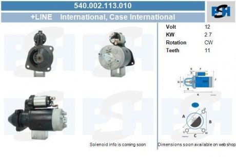 Стартер CV PSH 540002113010 (фото 1)