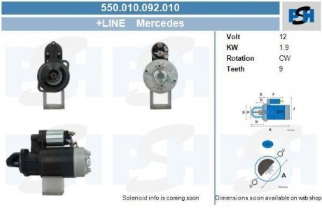 Стартер CV PSH 550010092010 (фото 1)