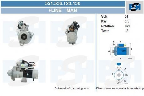 Стартер MAN 5.5 kw CV PSH 551536123130