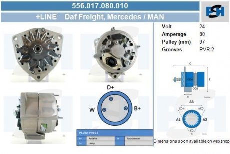 Генератор Без шкива CV PSH 556.017.080.010