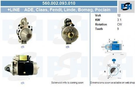 Стартер CV PSH 560002093010 (фото 1)