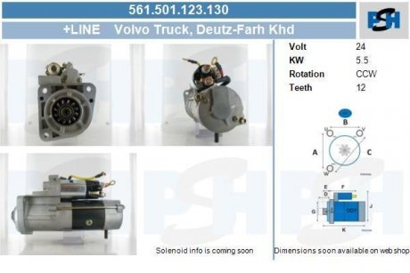 Стартер Deutz-Fahr Khd 5.5 kw CV PSH 561501123130