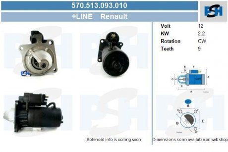 Стартер CV PSH 570513093010 (фото 1)