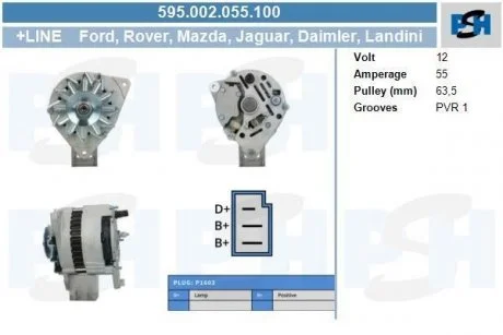 Фото генератор CV PSH 595002055100 Генератор CV PSH 595002055100