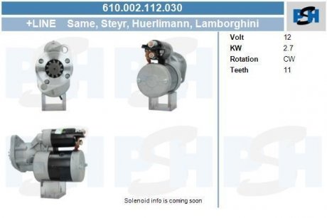 Стартер CV PSH 610002112030 (фото 1)