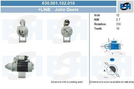 Стартер CV PSH 630001102010 (фото 1)