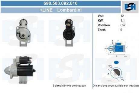 Стартер CV PSH 690503092010