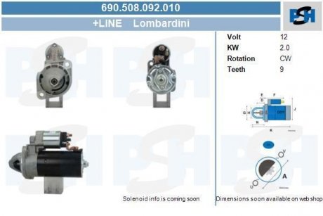 Стартер CV PSH 690508092010 (фото 1)