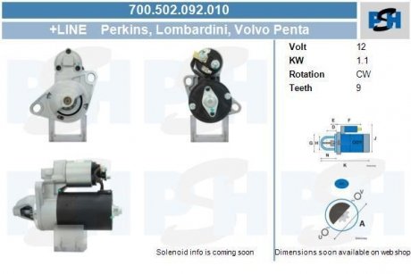 Стартер CV PSH 700502092010 (фото 1)