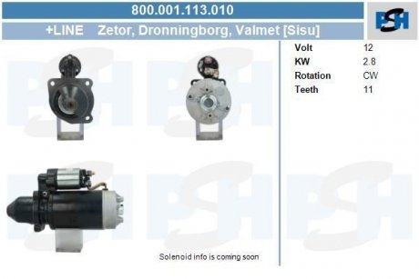 Стартер CV PSH 800001113010 (фото 1)