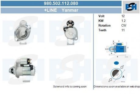 Стартер CV PSH 980502112080