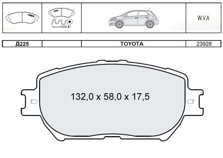 Гальмівні колодки передн. TOYOTA Camry (V30) DAFMI / INTELLI D225E