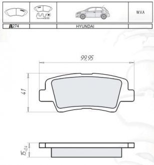 Гальмівні колодки задн. HYUNDAI TUCSON 08- DAFMI / INTELLI D274E