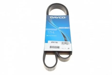 Фото ремінь приводний DAYCO 6PK1160 Ремінь приводний DAYCO 6PK1160
