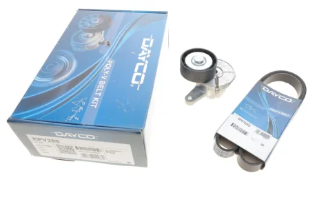 Комплект поликлинових ременів (з роликами) AUDI A1, A3, A4 ALLROAD B8, A4 ALLROAD B9, A4 B8, A4 B9, A5, A6 C7, A6 C8, Q2, Q3, Q5, TT SEAT ALHAMBRA, LEON, LEON SC, LEON ST 1.4-2.0DH 11.07- DAYCO KPV288