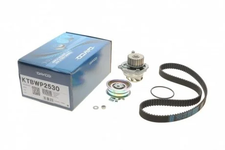 Фото к-т ГРМ (рем.+ролик+кріплення+помпа) AUDI 1,6 A3/A4 VW Golf IV 1,6/2,0 SKODA 1,6/2,0 SEAT DAYCO KTBWP2530 К-т ГРМ (рем.+ролик+кріплення+помпа) AUDI 1,6 A3/A4 VW Golf IV 1,6/2,0 SKODA 1,6/2,0 SEAT DAYCO KTBWP2530