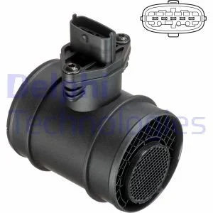 Витратомір повітря (5 pin, модуль) HYUNDAI H-1 TRAVEL, SANTA FÉ I, SANTA FÉ I/SUV, TRAJET, TRAJET/MINIVAN, TUCSON, TUCSON/SUV KIA SPORTAGE II 2.0D/2.5D 04.01- Delphi AF1062112B1