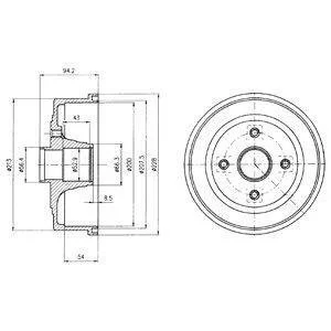 Фото барабан гальмівний Delphi BF472 Барабан гальмівний Delphi BF472
