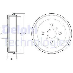 Фото гальмівний барабан Delphi BF506 Гальмівний барабан Delphi BF506