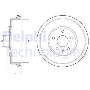 Гальмівний барабан задн CHEVROLET AVEO 1.2-1.6 03.11- Delphi BF556