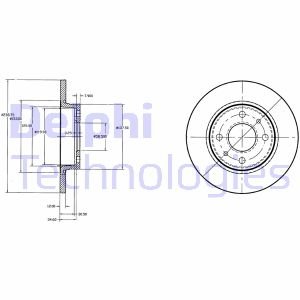 Диск гальмівний перед. VAZ 2108-09 (12mm) Delphi BG2466