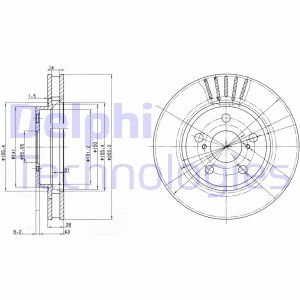 Диск гальмівний передн.Carina E 92- Delphi BG3187