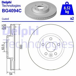 Диск тормозной Delphi BG4094C