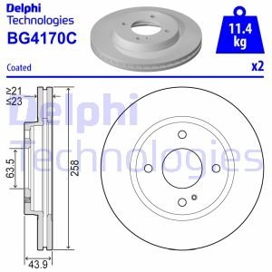 Диск тормозной Delphi BG4170C (фото 1)