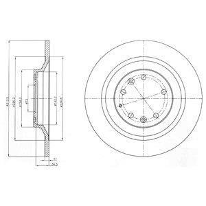 Диск гальм. задн.Mazda 6 2.3 Delphi BG4318